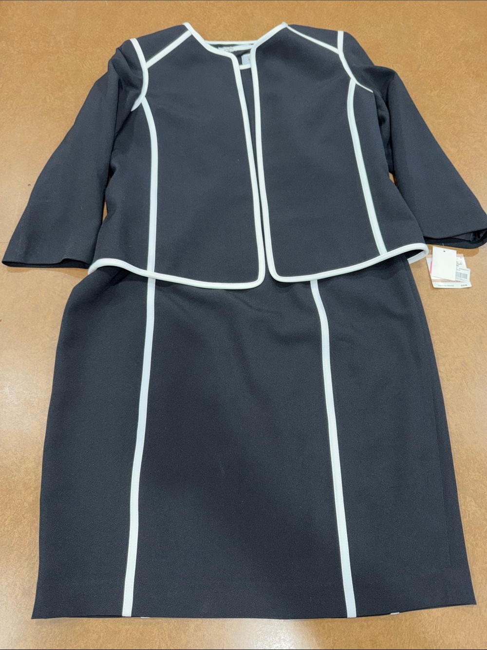 NWT Kasper Black and White Trim Dress & Jacket Set • Business Attire • 2 pc Set